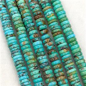 Natural Chinese Hubei Turquoise Heishi Beads Green, approx 10mm