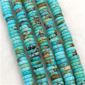 Natural Chinese Hubei Turquoise Heishi Beads Blue, approx 8mm