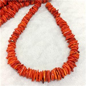 Magnesite Turquoise Beads Orange Dye Graduated Freeform, approx 10-25mm