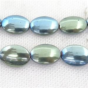 green Hematite oval beads, approx 12-18mm