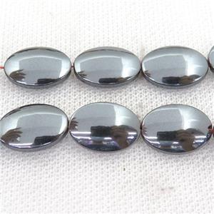 black Hematite oval beads, approx 12-18mm
