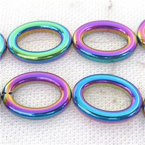 rainbow Hematite oval beads, approx 18-25mm