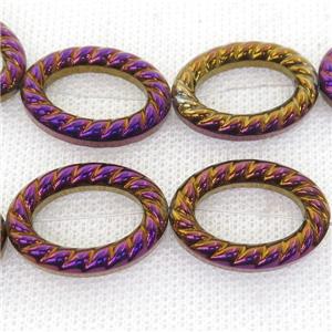 purple Hematite oval beads, approx 10-13mm