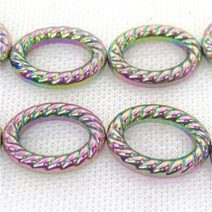 rainbow Hematite oval beads, approx 18-25mm