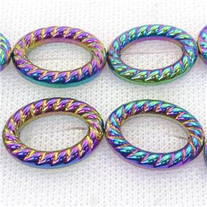 rainbow Hematite oval beads, approx 10-13mm