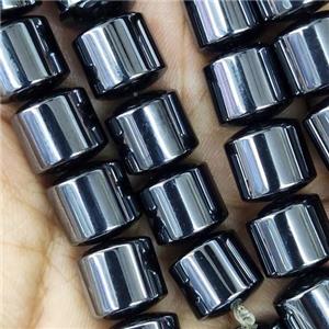 black Hematite tube beads, approx 8mm
