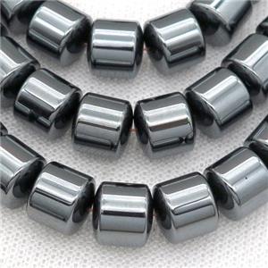 black Hematite tube beads, approx 6mm