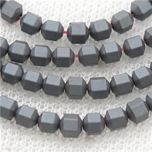 matte black Hematite prism column beads, approx 3mm