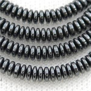 black Hematite heishi beads, approx 1.5x5mm