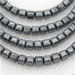 Black Hematite Cube Beads Faceted, approx 4mm