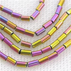Purplegold Hematite Tube Beads, approx 3x5mm
