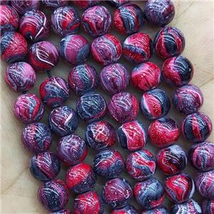 Hematite Beads Round Red Black Lacquered, approx 8mm dia