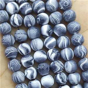 Hematite Beads Smooth Round Gray Lacquered Painted, approx 8mm dia