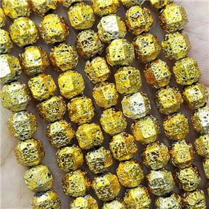 Hematite Bullet Beads Golden Electroplated, approx 6x6mm
