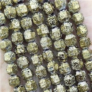 Hematite Bullet Beads Lt.gold Electroplated, approx 6x6mm