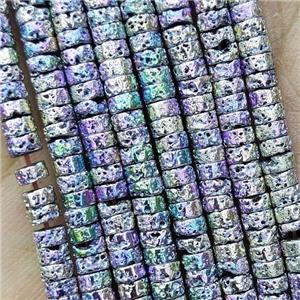 Hematite Heishi Beads Multicolor Electroplated, approx 2x4mm