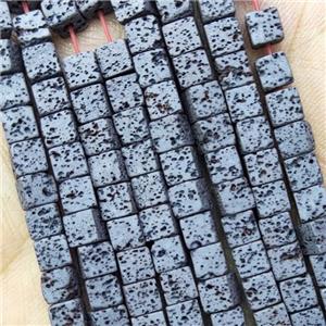 Black Hematite Cube Beads Hollow, approx 4-5mm
