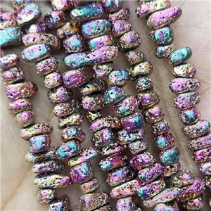Hematite Beads Freeform Multicolor Electroplated, approx 5-8mm