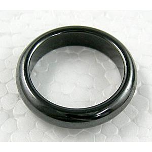 Magnetic Hematite Ring, black, 23mm dia, approx 18mm in-diameter