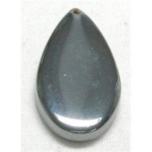 Black Hematite Drip Pendant with hole, 14x28mm