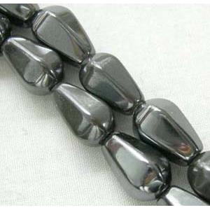Magnetic Hematite bead, 6 facets teardrop, 8x12mm,34pcs per st