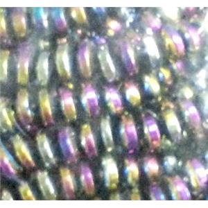 Hematite bead, no-Magnetic, colorful plated, 3mm dia