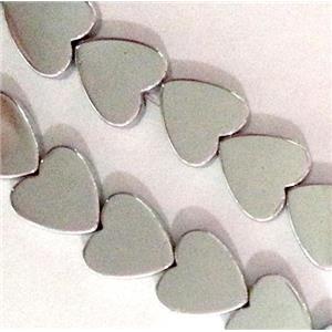 Hematite heart beads, no-Magnetic, platinum plated, approx 6x6mm, 15.5 inches