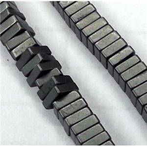 matte Hematite beads, no-Magnetic, square, approx 3x1mm, 15.5 inches