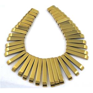 Hematite choker for necklace, gold electroplated, approx 12-30mm