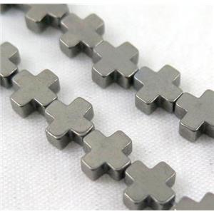 hematite cross beads, approx 4x4mm