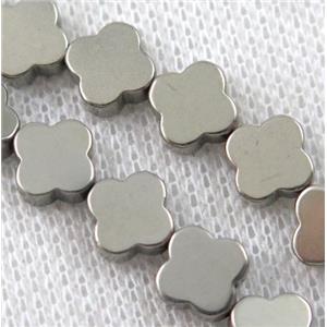 Hematite Clover Beads, pyrite color, approx 4mm dia
