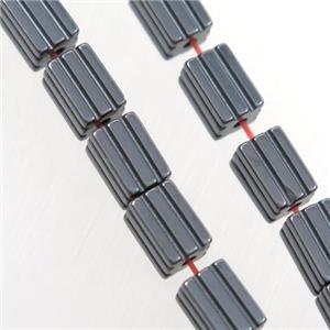 black Hematite tube beads, approx 4x6mm