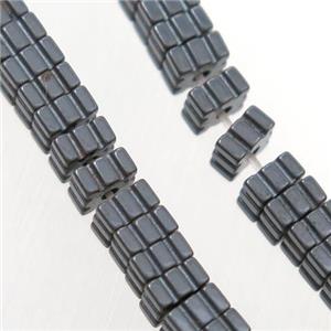 black Hematite square beads, approx 1x3x3mm