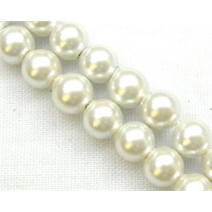 16 inch String of Pearlized Magnetic Beads, round, 6mm dia, 16 inch length per st.