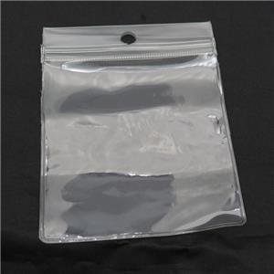 clear Plastic ZipLock PVC Bags with loop, approx 7.5x11mm