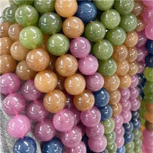 round Malaysia Jade Beads, mixed color, approx 6mm dia