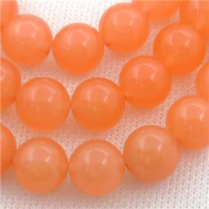 orange Spong Jade Beads, round, approx 10mm dia