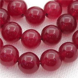 red Spong Jade Beads, round, approx 10mm dia