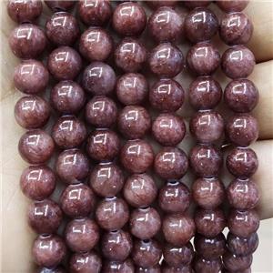 Natural Honey Jade Beads Deepred Dye Smooth Round, approx 4mm dia