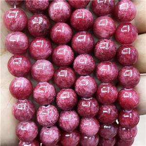 Natural Honey Jade Beads Red Dye Smooth Round, approx 8mm dia