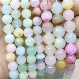 Jade Beads Smooth Round Dye Mixed Color, approx 12mm dia