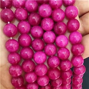 Red Spong Jade Beads Dye Smooth Round, approx 6mm dia