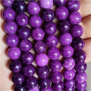 Purple Spong Jade Beads Dye Smooth Round, approx 8mm dia