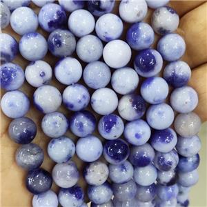 Jade Beads BluePurple Dye Smooth Round, approx 10mm dia