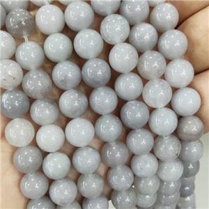 Jade Beads Gray Dye Smooth Round, approx 10mm dia