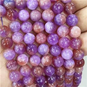 Jade Beads Red Purple Dye Smooth Round, approx 10mm dia