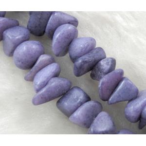 Erose jade bead, Dye chips, stabile, approx 4-12mm, 36 inch length