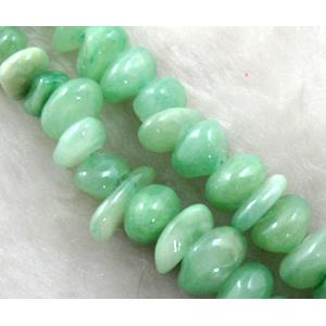 Erose jade bead, Dye chips, stabile, approx 5-10mm, 36 inch length