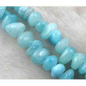 Erose jade bead, Dye chips, stabile, approx 5-10mm, 36 inch length
