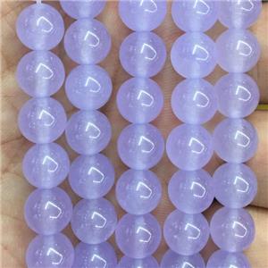 lavender Malaysia Jade beads, round, approx 8mm dia